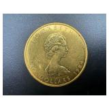 1984 .9999 Pure 1 Oz. Gold Maple Leaf Coin