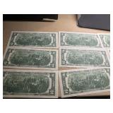 Ten Sequential Two Dollar Bills