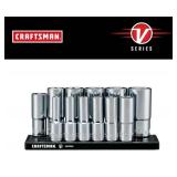 CRAFTSMAN V-Series 3/8-in Drive Standard (SAE) Deep Socket Set (12-Pieces) (08032412)