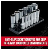 CRAFTSMAN V-Series 3/8-in Drive Standard (SAE) Deep Socket Set (12-Pieces) (08032412)