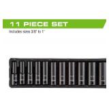 Arcan Professional Tools 1/2 Inch Drive Deep Impact Socket Set, 3/8 Inch - 1 Inch, Cr-V, 11-Piece (08022412)