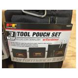 PERFORMANCE TOOL Lot of 2- W88979 3-Bag Sets: Durable Polyester Pouches with Carabiner and Hang Loops for Parts and Accessories Organization