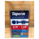Lot of 6 - Tapcon 3/16x1-1/4 Phillips Head 25 Packs Model # 24250