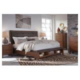 Ashley Furniture Ralene Upholstered Panel Bed B594-57-54-96- Medium Brown Queen