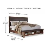Ashley Furniture Ralene Upholstered Panel Bed B594-57-54-96- Medium Brown Queen