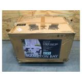 HAMPTON BAY Garden Hills 5-Piece Wicker Outdoor Chat Set with CushionGuard Sky Blue Cushions