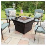 BLUE RHINO 32-in W 50000-BTU Steel Square Propane Gas Fire Pit Table