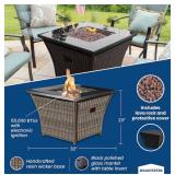 BLUE RHINO 32-in W 50000-BTU Steel Square Propane Gas Fire Pit Table