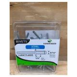 Lot of 3 - Large Flange Steel Rivets 25 Packs Model # FPC64SLF-25