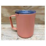 12 oz peach colored mug with a lid 0725242.90