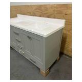 LONDON 60" Double Sink Bathroom Vanity with Top- Gray