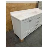 LONDON 72" Double Sink Bathroom Vanity with Top- White