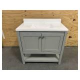 TRENTO 36" Single Sink Bathroom Vanity - Gray