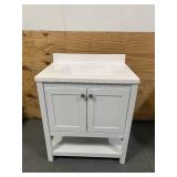 LONDON 30" Single Sink Bathroom Vanity with Top- White