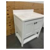 LONDON 30" Single Sink Bathroom Vanity with Top- White