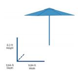 ALLEN + ROTH 10-ft Commercial Navy Auto-tilt Market Patio Umbrella