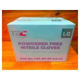 TAC- Case of Powdered Free Nitrile Gloves Size Large (1000 gloves)