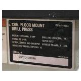 Non-Working Klutch 13 inch Floor Mount Drill Press Model # 49383