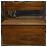 Hand made wood bench with storage