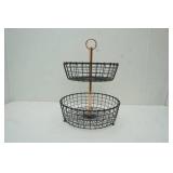 Double basket decor, metal, 22" tall