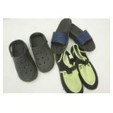 Water shoes and slides, size 4-5