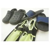 Water shoes and slides, size 4-5