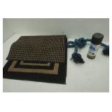 Rugs, dog rope and spray paint