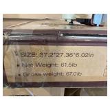 Dinaza Folding Dining Table Drop Leaf Table for Small Spaces with 2 Tier Storage Racks