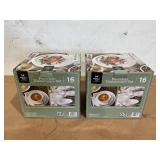 LOT OF 2 16PCS Members Mark Porcelain Dinnerware Set