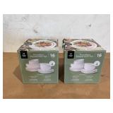 LOT OF 2 16PCS Members Mark Porcelain Dinnerware Set