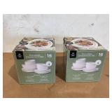 LOT OF 2 16PCS Members Mark Porcelain Dinnerware Set