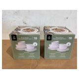LOT OF 2 16PCS Members Mark Porcelain Dinnerware Set