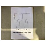 LOT OF 2. 3 Way Dimmable Table Lamp With USB BLUE