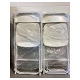 10PCS White Plastic Folding Chair, Indoor Outdoor Portable Stackable Commercial Seat