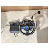 ESTINK PC Game Racing Wheel,Game Steering Wheel 180 Rotation 7 in 1 Vibration USB Racing Game Wheel with Pedal for PC