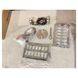 24 6-Light Modern Crystal Chandeliers Nickel Dinning Room Light Fixture, Square Pendant