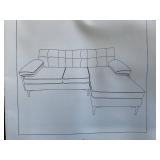 L Shaped Convertible Sleeper Sectional Sofa with Reversible Chaise