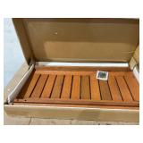 Sunnydaze Meranti Wood Outdoor Patio Coffee Table with Teak Finish