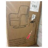 2PCS OVIOS Swivel Rocking Wicker Chair Side Table Set