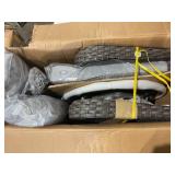 2PCS OVIOS Swivel Rocking Wicker Chair Side Table Set