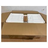 LOT OF 4 Storage Cabinet Countertop, Stackable Plastic Storage Organizer