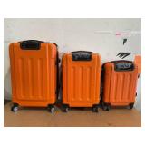 3PCS Zimtown Hardside Lightweight Spinner Orange Luggage Set with TSA Lock