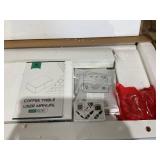 Hommpa Coffee Table with 4 Drawers LED Center Cocktail Table White High Gloss Finish