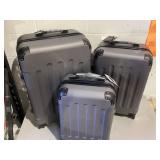 3PCS Zimtown Hardside Lightweight Spinner Dark Gray Luggage Set with TSA Lock