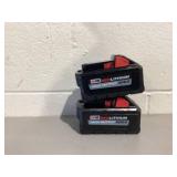 LOT OF 2 Milwaukee 48-11-1880 M18 Redlithium High Output 18v 8.0 Ah Lithium-Ion Batteries
