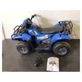 Electric Kids ATV Ride On Car with Music, LED Lights, and USB - Black Quad 4-Wheeler, Blue