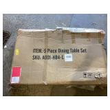 Lamerge Dining Table Set for 4, Faux Marble Table with 4 PU Leather Chairs