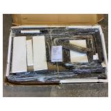 Lamerge Dining Table Set for 4, Faux Marble Table with 4 PU Leather Chairs