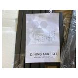 Lamerge Dining Table Set for 4, Faux Marble