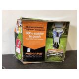 Fiskars Reel Lawn Mower 18-inch 5-Blade Push Mower with InertiaDrive for More Cutting Power